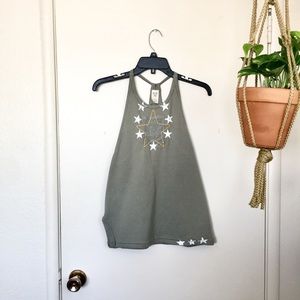 We The Free Free People Military Halter Tank